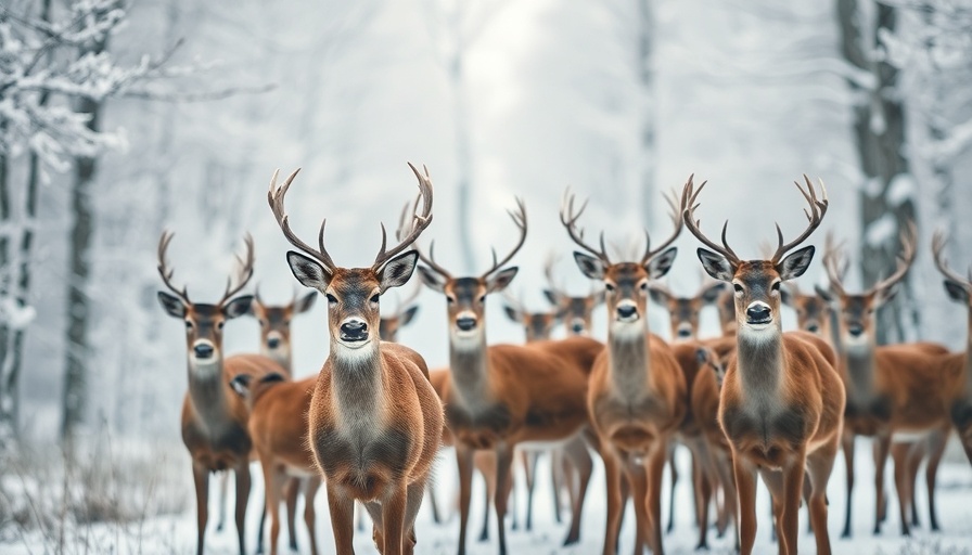 Herd of deer in snowy forest illustrating federal grants conservation.