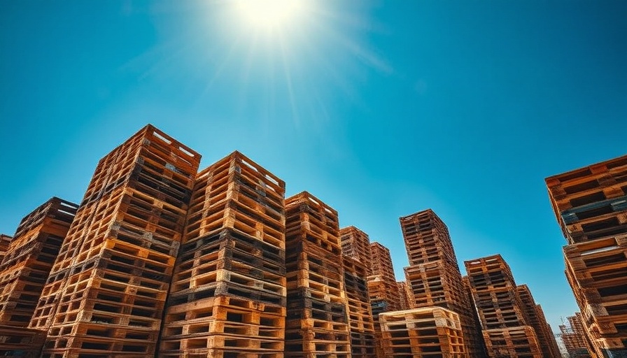 Stacks of wooden pallets illustrating wood pallets safety.