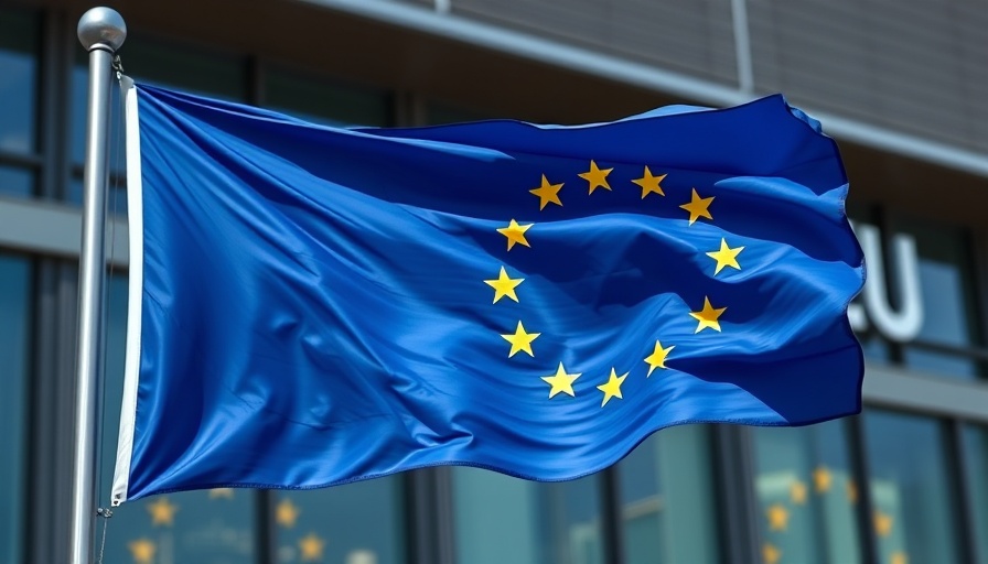 EU flag waving, symbolizing sustainability reporting.