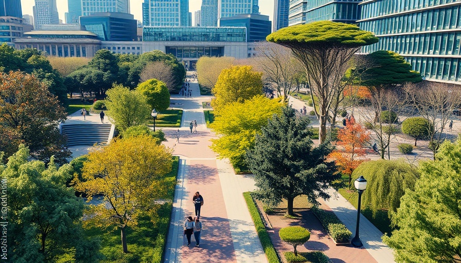 Sustainable urban placemaking in a vibrant urban park setting.