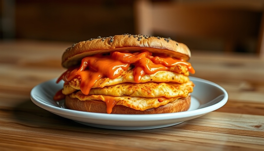 Appetizing buffalo chicken salad sandwich on plate