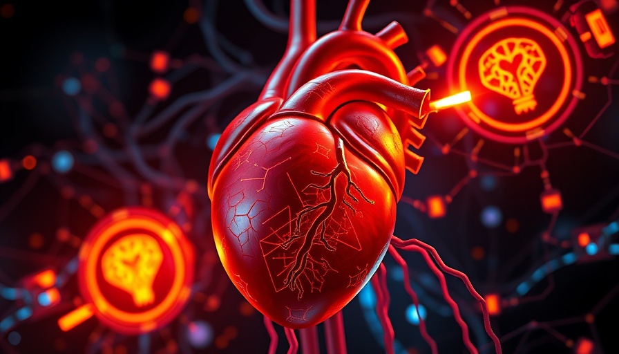 Calcium Score Heart Risk illustration with warning sign.