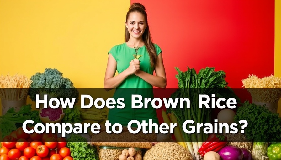 Brown Rice Health Benefits: Woman with plants and vegetables.
