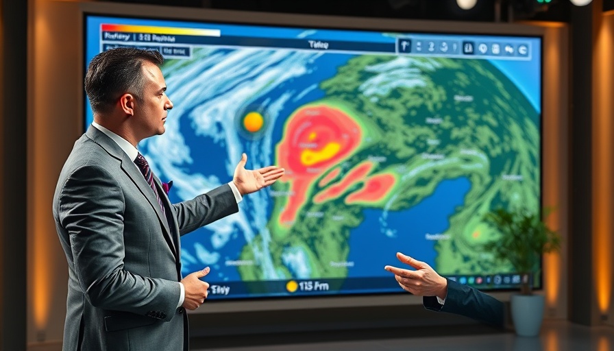 Weather forecast in Dayton Ohio studio with presenter and map.