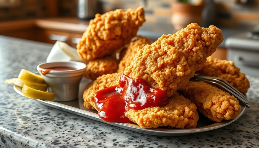 Healthy dining Ohio menu: fried chicken and veggie dish.