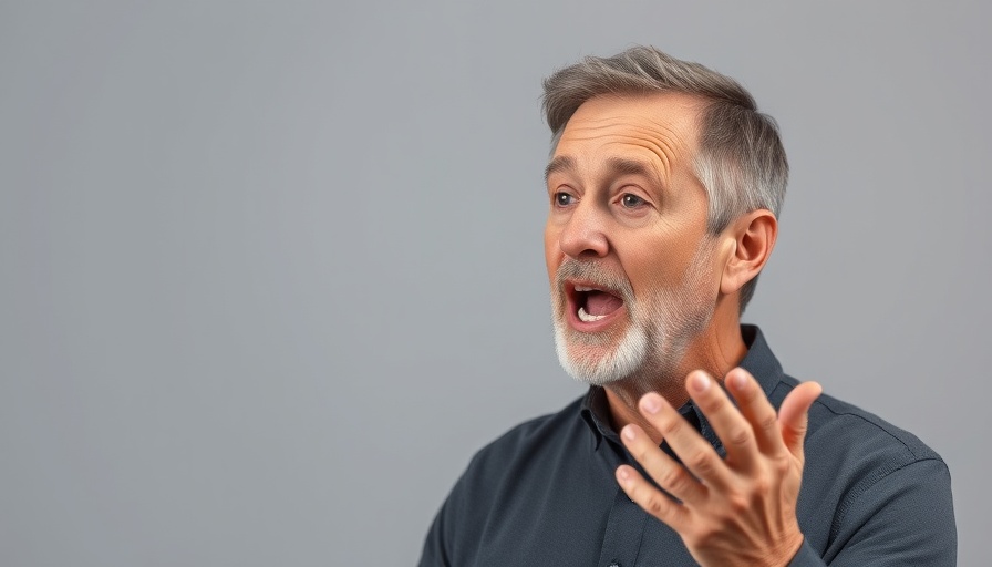 Middle-aged man passionately speaking