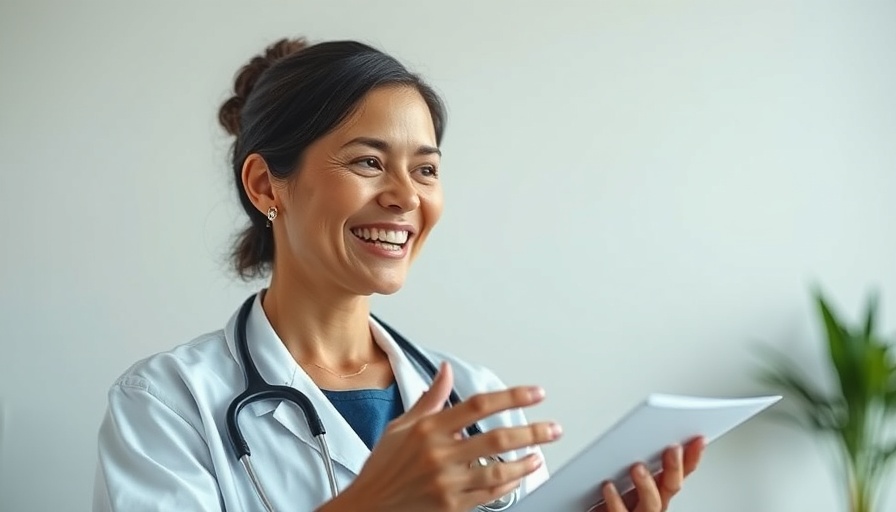 Confident female doctor discussing senior women foot odor.