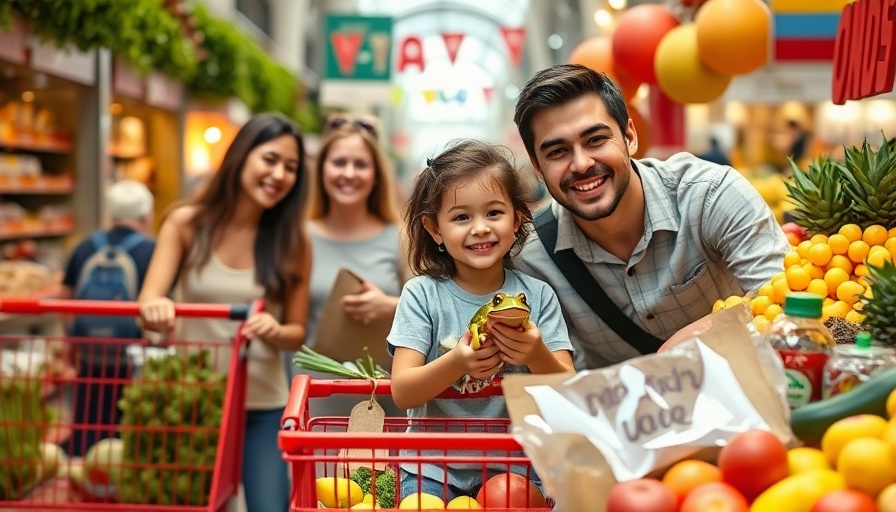 Family embracing healthy lifestyle while traveling with grocery shopping, fruit, and exploration.