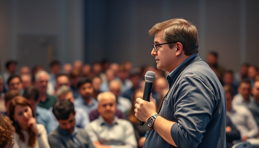 City Furniture's Green Summit speaker engaging audience.