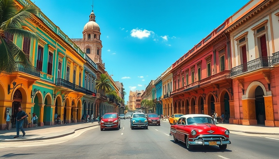 Colorful colonial buildings and vintage cars in Havana; best things to do in Havana.