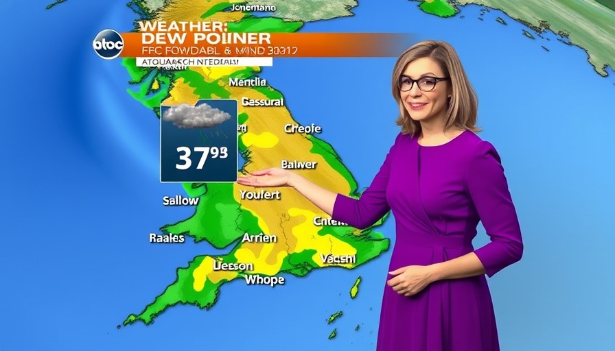 Local Ohio news weather report showing dew points on a map.