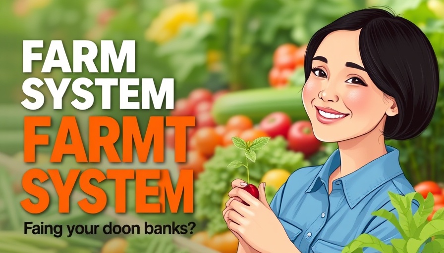 Banner comparing farm credit system and banks with a smiling woman holding a plant.