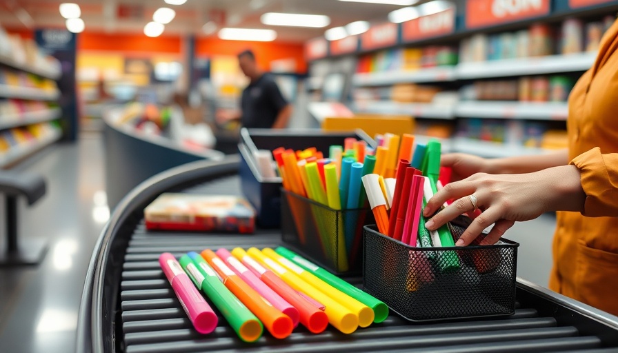 School supplies at checkout counter addressing self-esteem anxiety.