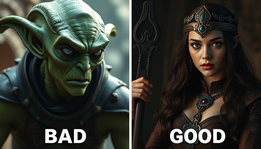 Bad vs Good Dialogue: Fantasy characters split-image comparison.
