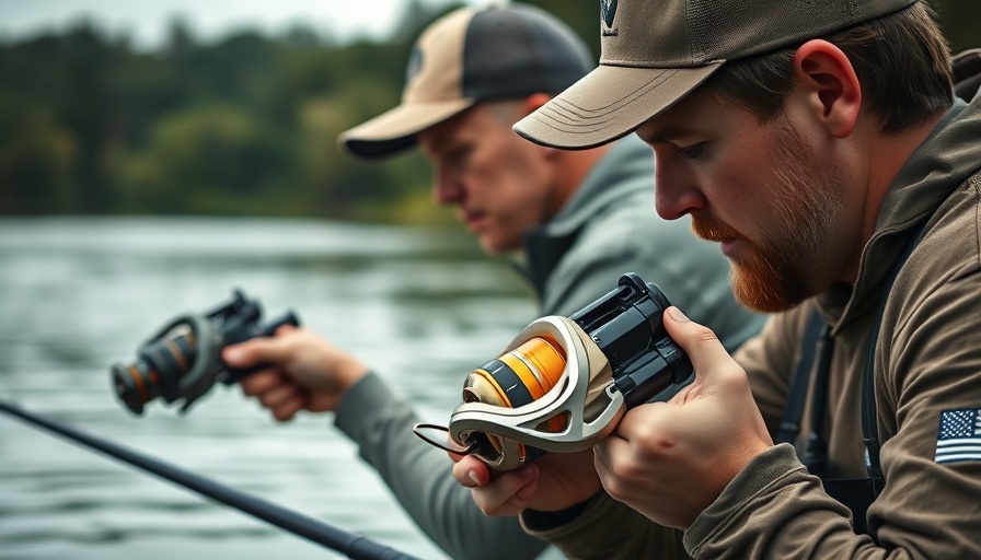 Anglers using best spinning reels for bass on a serene lake.