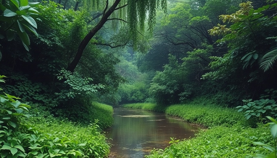 Local Ohio news scene of an overgrown creek in Jackson Township.