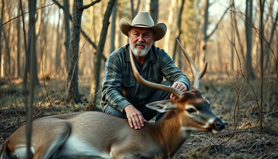 Hunter with deer in woods addressing bigger cartridges hunting misconception.