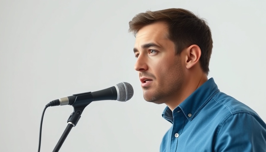 Man discussing digital marketing strategies in a studio.