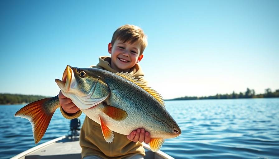 Texas kid fishing record holder proudly displays catch on lake