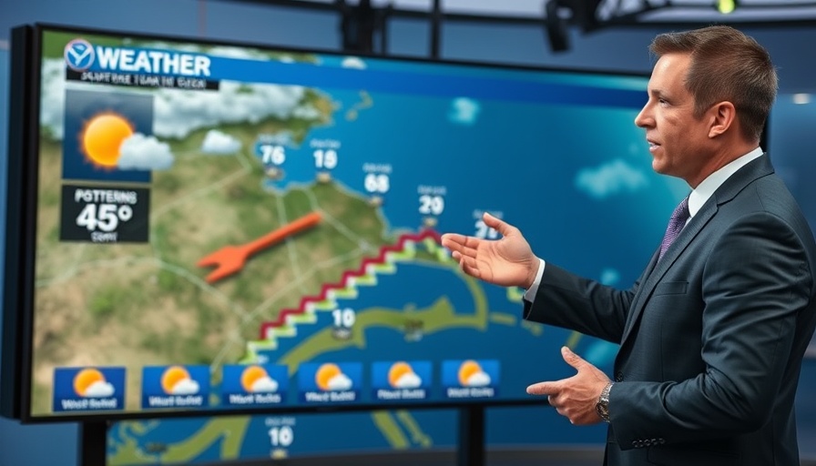 Dayton Ohio News weather forecast with meteorologist presenting satellite map.