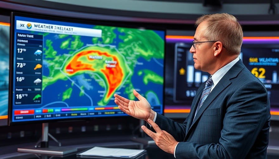 Dayton Ohio News meteorologist discusses weather map on live broadcast.