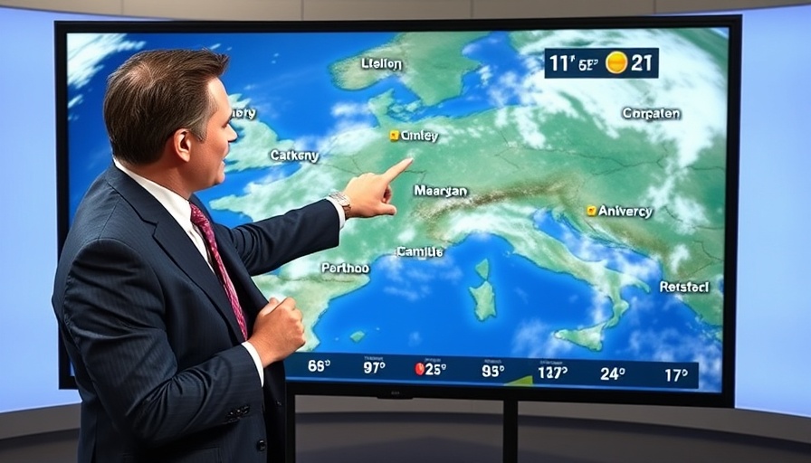 Weather presenter gives Miami Valley weather update in studio.