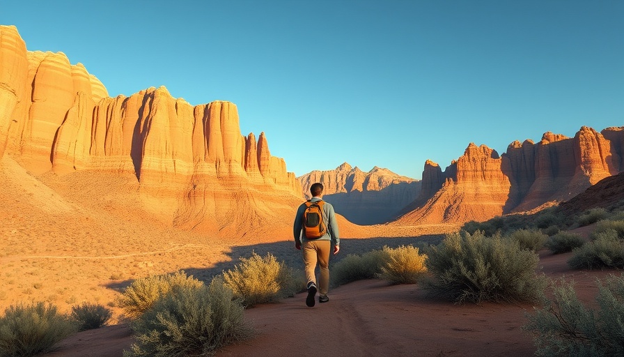 Scenic hike in Capitol Reef National Park with sunlit cliffs.