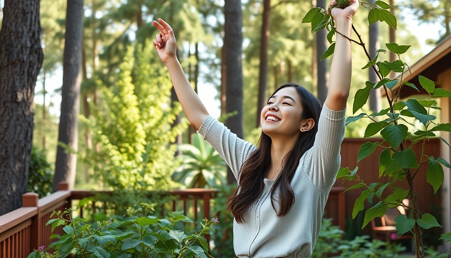 Young woman tending garden, emphasizing letting go of perfectionism.