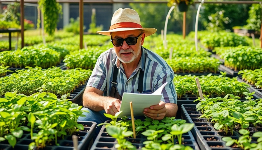 Man providing planting tips for fall seedlings in a garden setting.