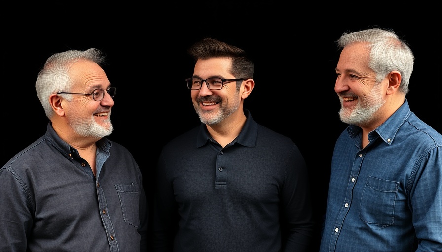 Generative AI vs. Agentic AI discussion with three men smiling.