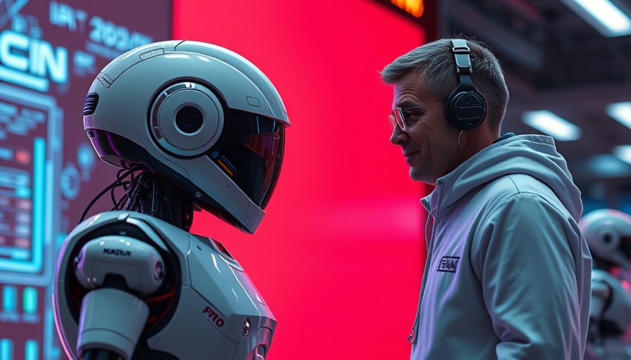 Future of human AI interaction illustrated with robot and person.