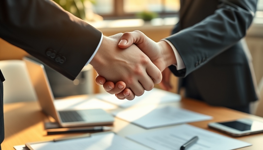 Professional handshake in sunlit office, Air France-KLM context.