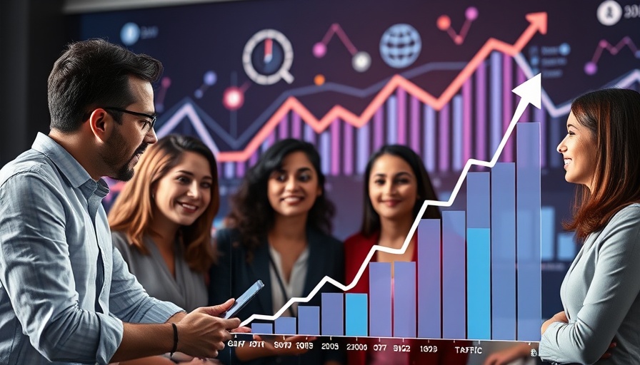 Scalable enterprise marketing strategy illustration with growth graph.