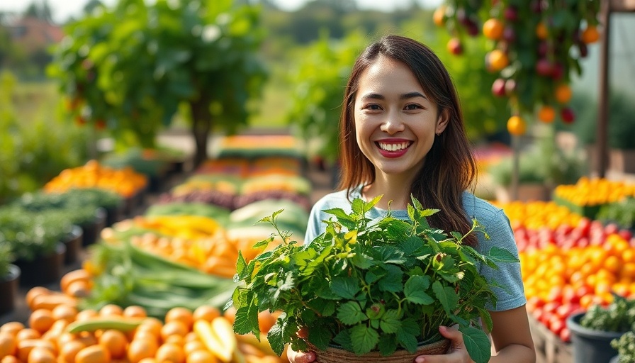 Smiling woman holding a plant in an agricultural setting, Nurseries Role in Apple Breeding.