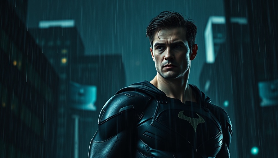 Make Your Characters Interesting: Dramatic superhero with text overlay.
