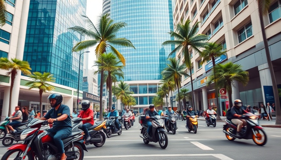 Urban life in Benin with motorcyclists and skyscrapers, best things to do in Benin.