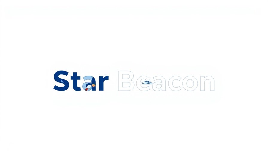 Star Beacon logo with small images on plain background