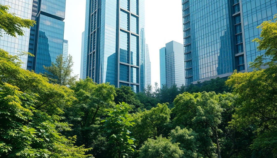 Sustainable Corporate DEI Efforts reflect in green city environment.