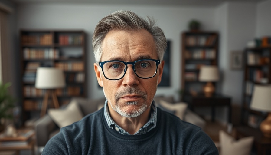 Man discussing health and nutrition indoors.