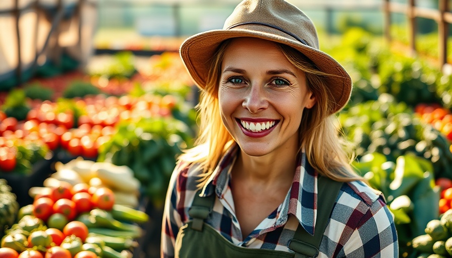 Building trust in food marketing with blockchain, woman farmer.