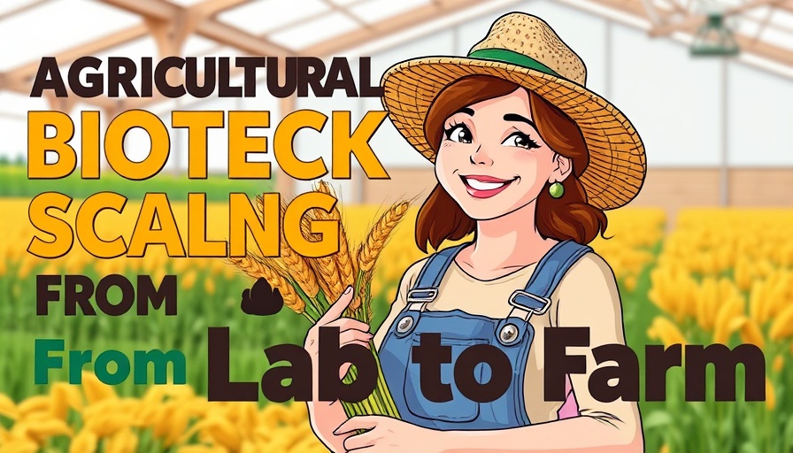 Agricultural biotech scaling from lab to farm with smiling woman.