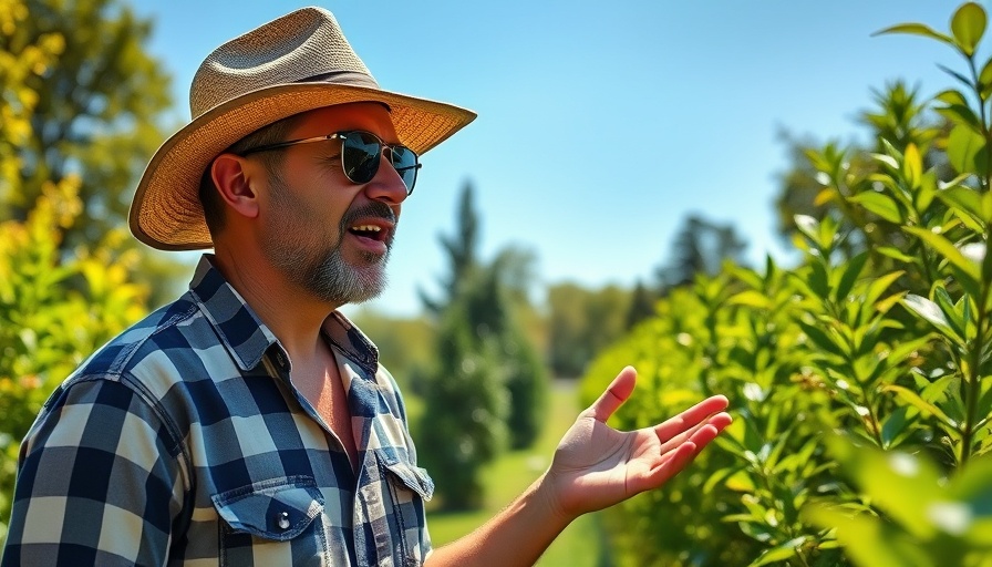 Man in garden talking under sunny sky, representing planting your own garden.