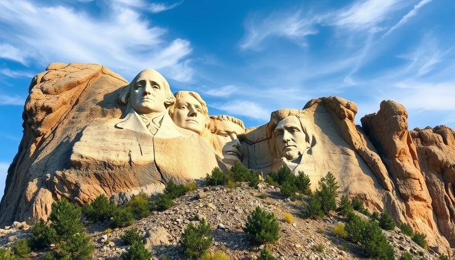 Iconic Mount Rushmore under blue sky representing free access to national parks.