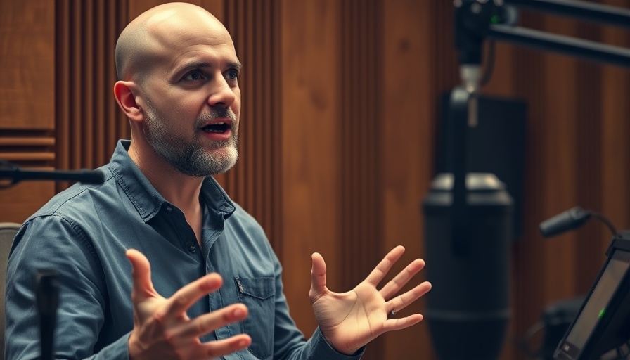 SEO marketing podcast speaker explaining ideas.
