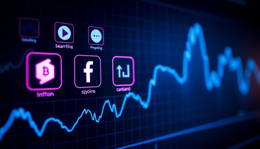 Futuristic digital interface with icons over blue graph, future of energy.