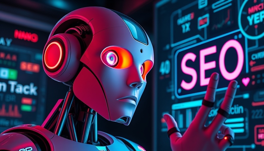 Futuristic SEO 2.0 robot exploring digital concepts for entrepreneurs.