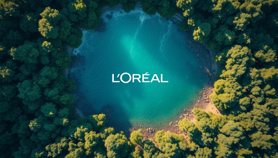 L'Oréal sustainability in beauty; tree over blue ocean.