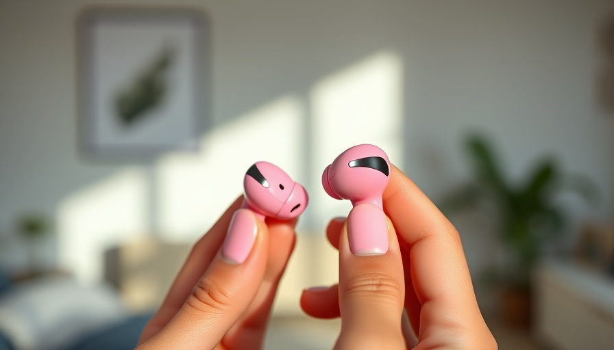 Pink wireless earbuds for entrepreneurs in a cozy setting.