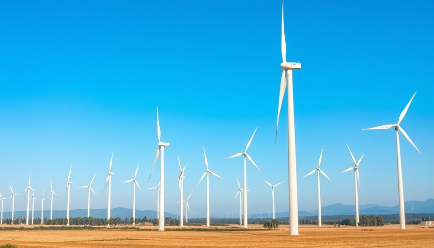 Wind turbines in expansive field under clear sky, representing ESG investing news.