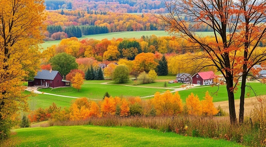 Beautiful Ohio fall countryside showcasing vibrant autumn foliage.